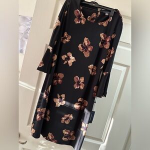 Tommy Hilfiger Black Floral 3/4 Sleeved Dress Size 14 NWT